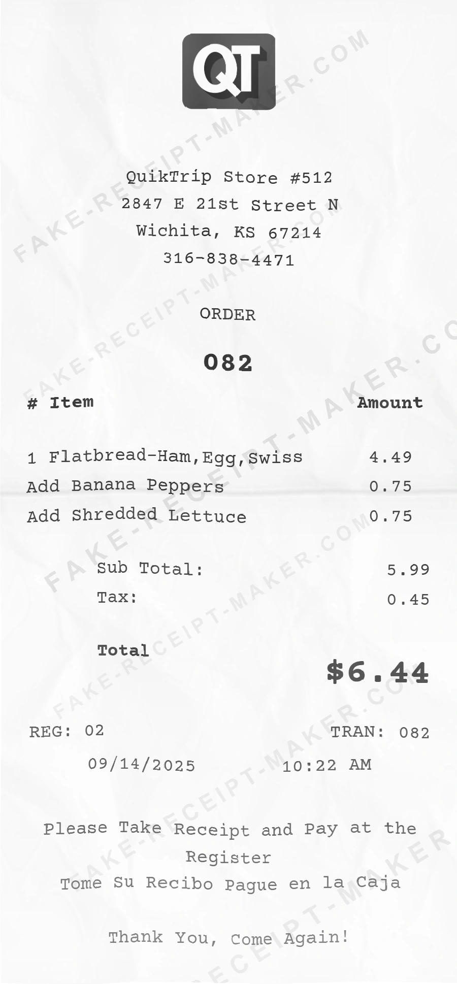 Make QuikTrip Receipt Online