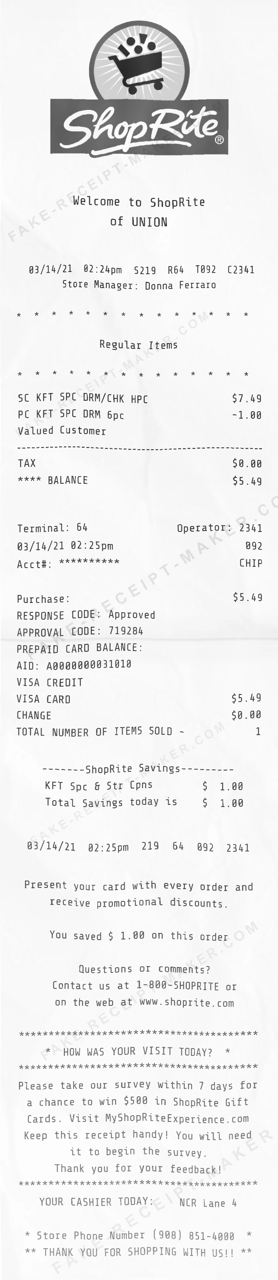 Make Shoprite Receipt Online