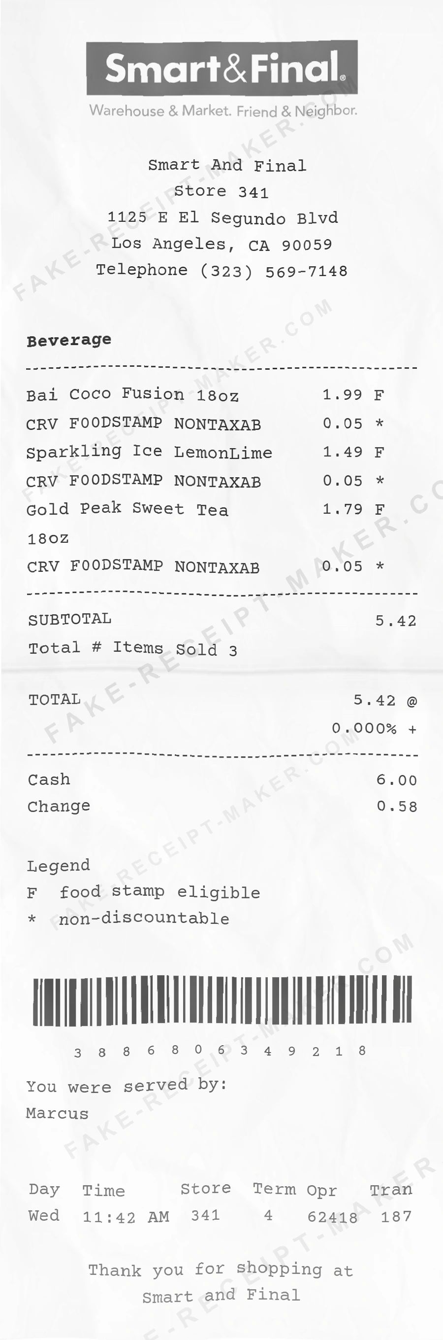 Make Smart and Final Receipt Online