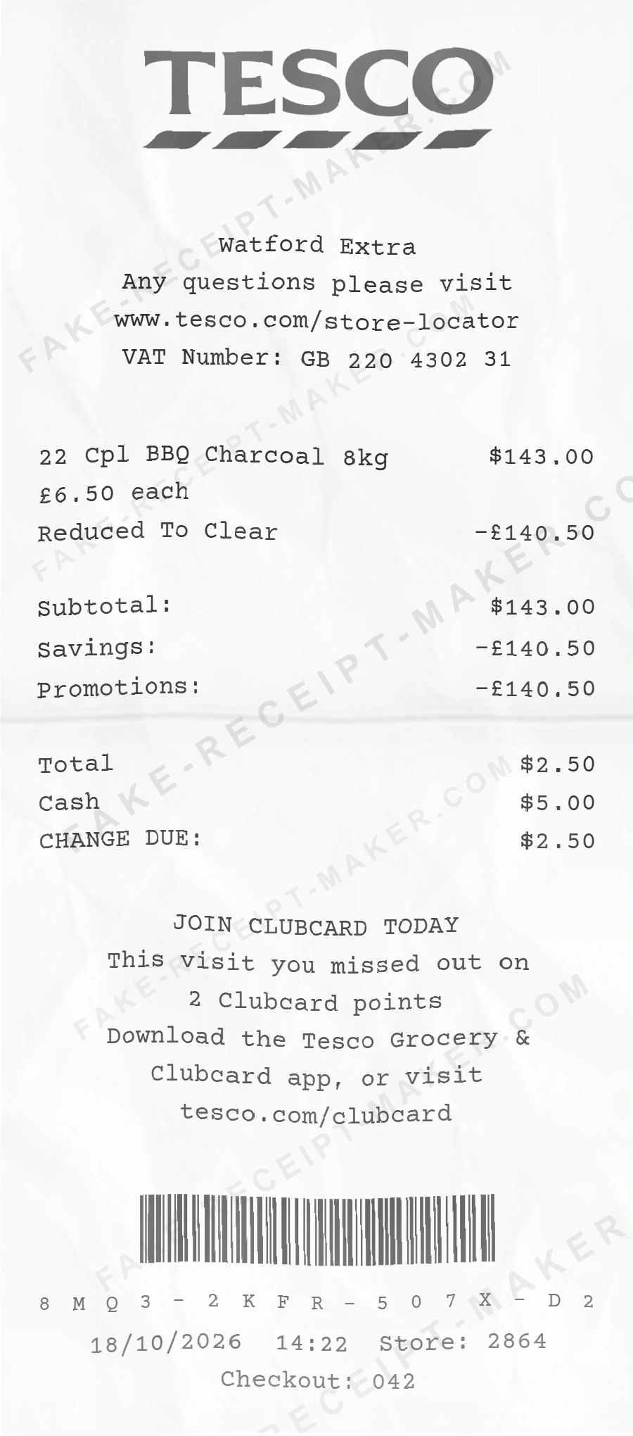 Make Tesco Receipt Online